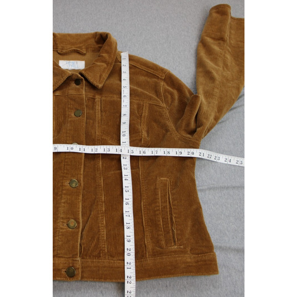Time and Tru Jacket Womens Large Caramel Cotton Stretch Long Sleeve Button Front - Picture 6 of 8